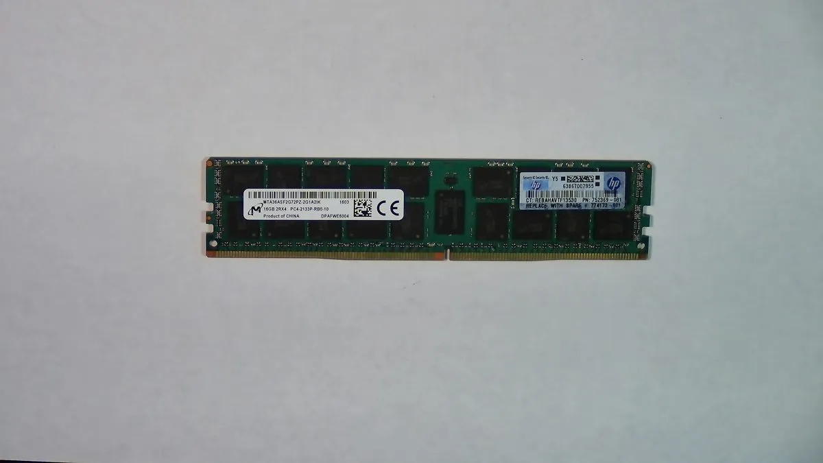 Micron 16GB DDR4 2133MHz RDIMM ECC Registered Server Memory — photo of our stock