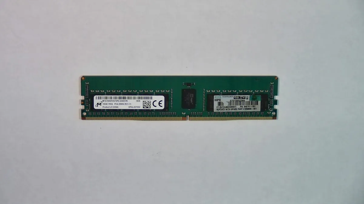 Micron 16GB DDR4 2666MHz RDIMM ECC Registered Server Memory — photo of our stock