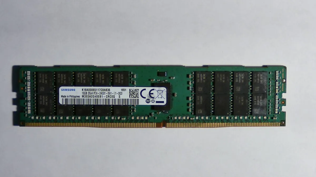 Samsung 16GB DDR4 2400MHz RDIMM ECC Registered Server Memory — photo of our stock