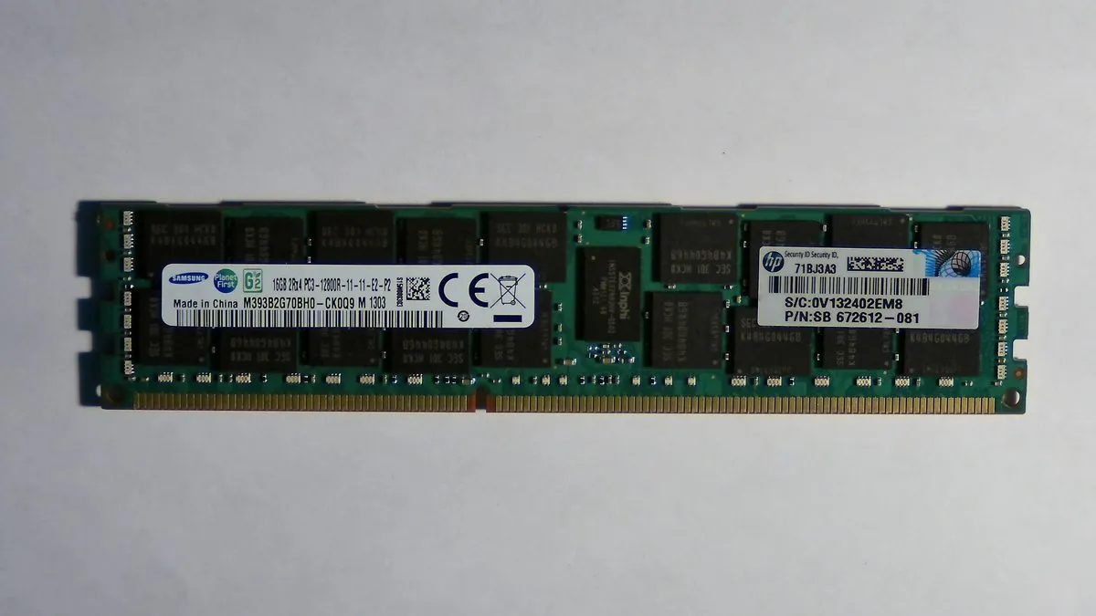 Samsung 16GB DDR3 1600MHz RDIMM ECC Registered Server Memory — photo of our stock