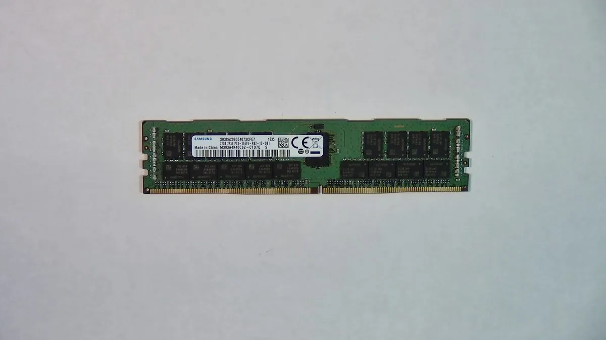 Samsung 32GB DDR4 2666MHz RDIMM ECC Registered Server Memory — photo of our stock