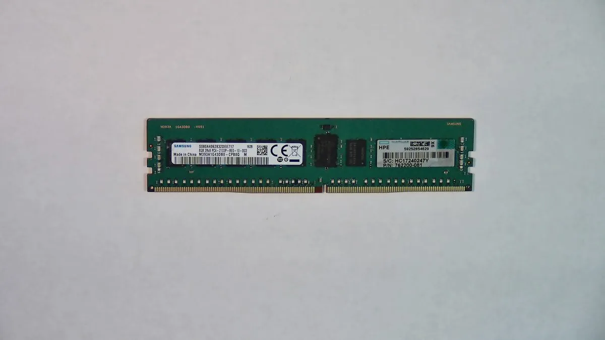 Samsung 8GB DDR4 2133MHz RDIMM ECC Registered Server Memory — photo of our stock