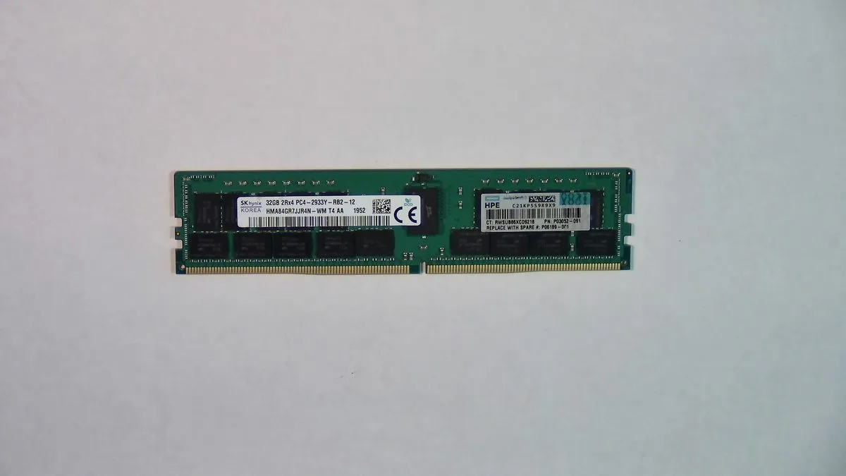 SK Hynix 32GB DDR4 2933MHz RDIMM ECC Registered Server Memory — photo of our stock