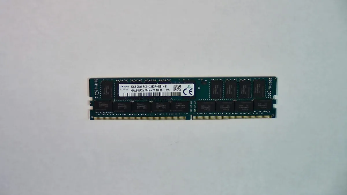 SK Hynix 32GB DDR4 2133MHz RDIMM ECC Registered Server Memory — photo of our stock