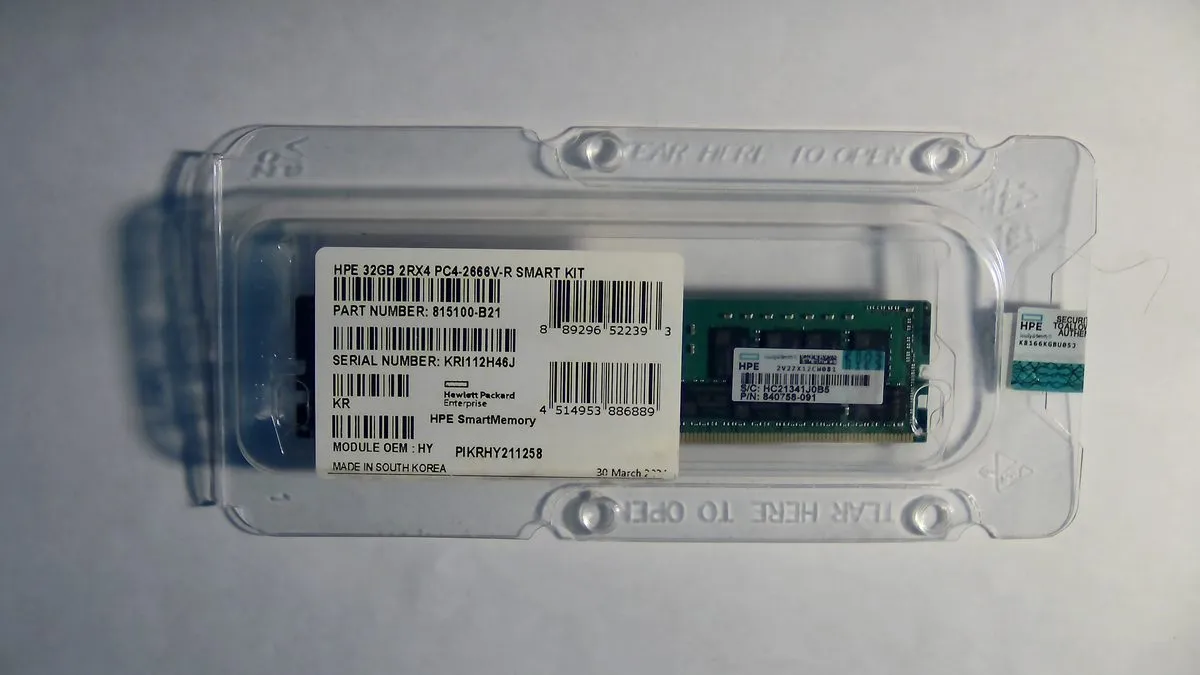 SK Hynix 32GB DDR4 2666MHz RDIMM ECC Registered Server Memory — photo of our stock